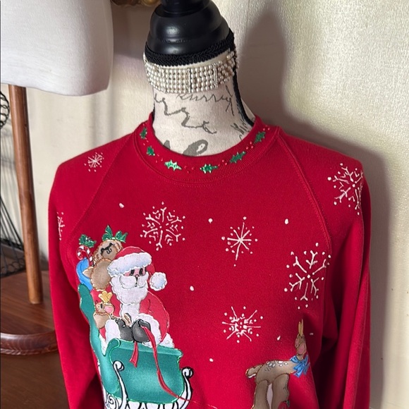 Jerzees Vintage 1990’s Red Sweatshirt Cozy and Stylish - Picture 2 of 5